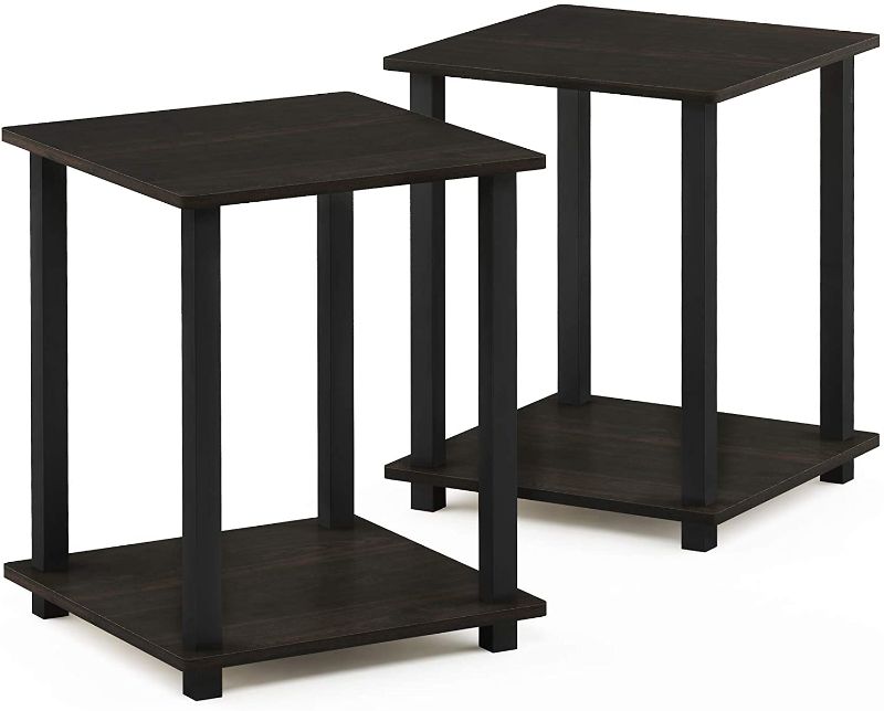 Photo 1 of Furinno Simplistic End Table, Espresso/Black - 2 count