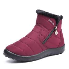 Photo 1 of gracosy Warm Snow Boots Outdoor for Women Winter Fur Lining Shoes Anti-Slip Lightweight Ankle Bootie Waterproof Slip on Sneakers. Purple. Size 7
