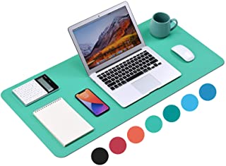 Photo 1 of Non-Slip Desk Pad (35.4 x 17"), Waterproof Mouse Pad, PU Leather Desk Mat, Office Desk Cover Protector, Desk Writing Mat for Office/Home/Work/Cubicle (Turquoise Green)