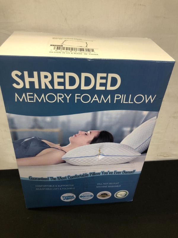 Photo 1 of 2 PACK MEMORY FOAM QUEEN SIZE PILLOWS  BRAND NEW, UNOPENED BOX)