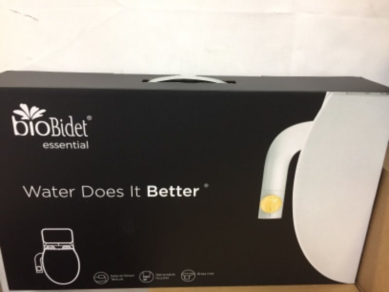 Photo 2 of Bio Bidet Essential Simple Bidet Toilet Attachment in White with Dual Nozzle, Fresh Water Spray, Non Electric, Easy to Install, Brass Inlet and Internal Valve (BRAND NEW, UNOPENED BOX)