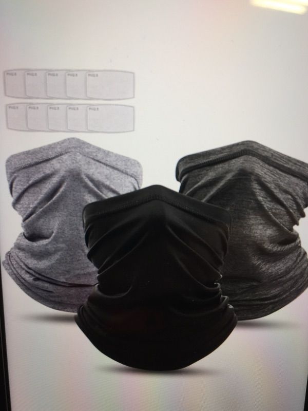 Photo 1 of NECK GAITER FACE MASK WITH FILTERS 3 PCS 2 PACKS OF 3