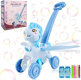 Photo 1 of Bubble Machine Blower Blaster Lawn Mower Maker Blue Toy Fun Portable Handheld Operate Automatic Battery Electric Outdoor Summer Birthday Best Gift Light Music for Toddler Boy Girl Kid 1-6 Year Old