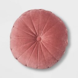 Photo 1 of 24" Oversize Velvet Round Floor Pillow - Opalhouse™ (DAMAGES TO STICHING , DIRT ON ITEM INDICATE PRIOR USE)