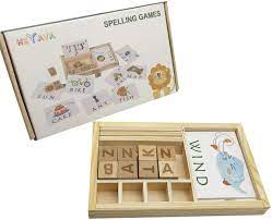 Photo 1 of HEY AVA 3 in 1 Spelling Games-Letter Matching Card Games-Preschool Learning Toys,Help Develops Alphabet Words Spelling Skills Letter Block