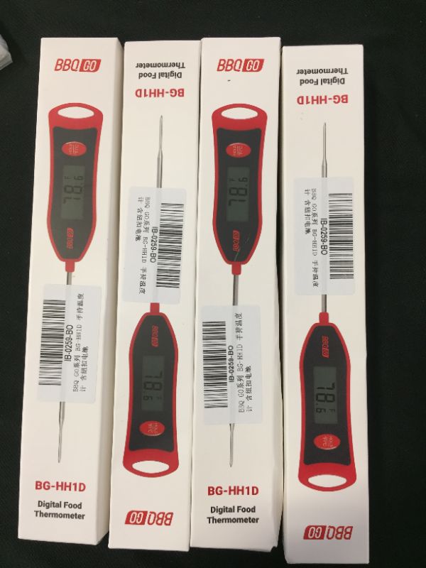 Photo 2 of BBQGO BG-HH1D Digital Meat Thermometer, Instant Read Food Thermometer with Backlight for BBQ, Grill, Cooking, Oil Fry, Smoker, Sugar, Milk, Yogurt 4PK
