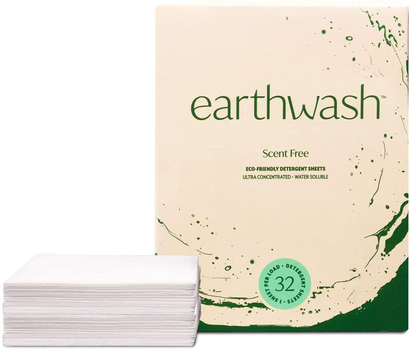 Photo 1 of Earth Wash Laundry Sheets, OCEAN BREEZE SCENT (32 Loads), The Perfect Eco-Friendly Plastic Free Detergent Strips, Ideal for Travel/Home Use. Biodegradable-Easy Dissolve, True Eco-Wash
