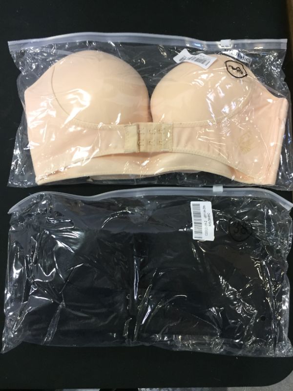 Photo 1 of 2PK 38C BRAS BLACK/NUDE STRAPLESS