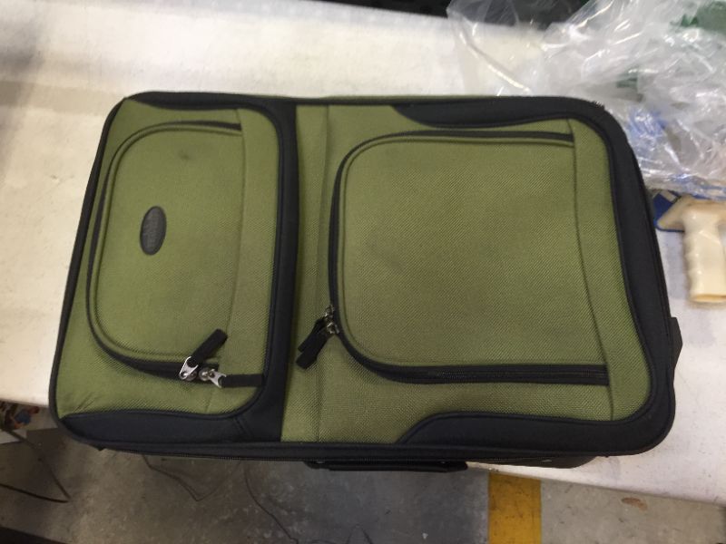 Photo 1 of 22 x 15 inches long suit case color dark green 