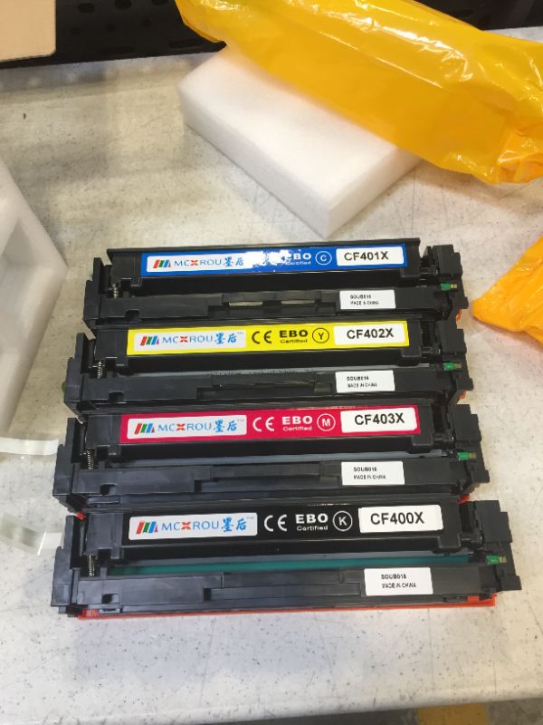 Photo 2 of MCXROU MC-CF400X Compatible Toner Cartridge Replacement for CF400X CF401X CF402X CF403X 201X 201A 4 Pack for Color Pro M252dw, M252n, Color Pro MFP M274n, M277c6, M277dw, M277n