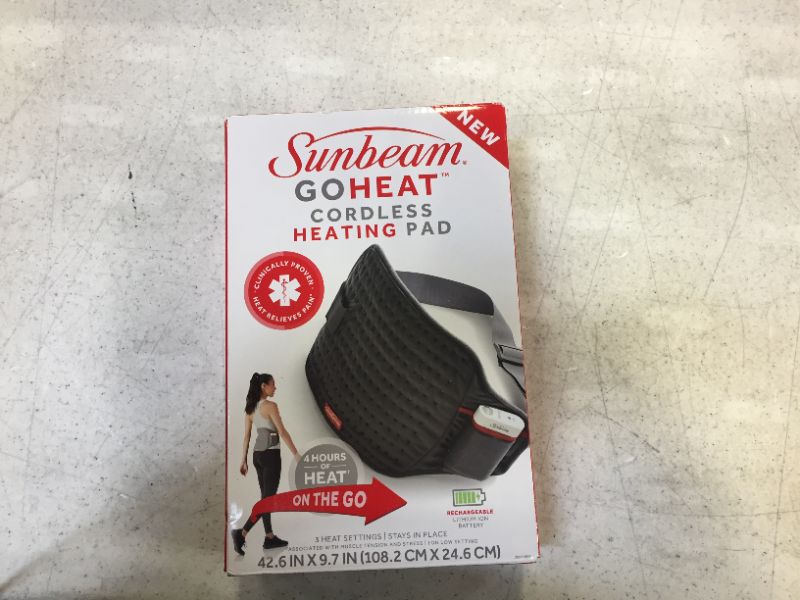 Photo 2 of GoHeat Cordless Sunbeam Heating Pad with Standard Charger, Slate Gray
