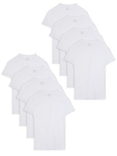 Photo 1 of Fruit of the Loom Men's Short Sleeve Active Cotton Blend White Crew T-Shirts, 8 Pack
