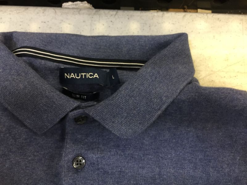 Photo 2 of Nautica slim fit polo sz L 