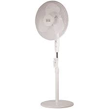 Photo 1 of Black & Decker 16 In. Stand Fan with Remote, White - 16" Diameter - 3 Speed - Durable, Adjustable Height, Tilt Angle, Oscillating, Timer-off Function - 22.8" Height x 17.7" Width x 15.8" Depth - White