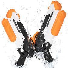 Photo 1 of 2Pack Water Guns for Kids Adults,Squirt Guns Water Blaster with Durable Shooting&Long Range, Summer Swimming Pool Games Beach Toys Party Favors Outdoor Fighting Play for Boy Girl - Black and White 2 PACK 
