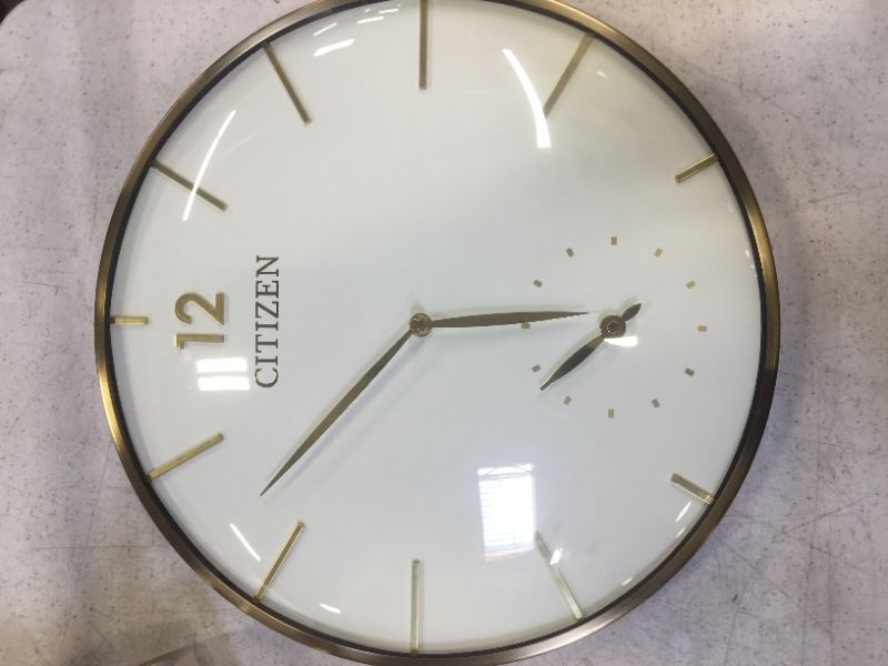 Photo 2 of Citizen Oversized Gold-Tone Wall Clock - CC2034