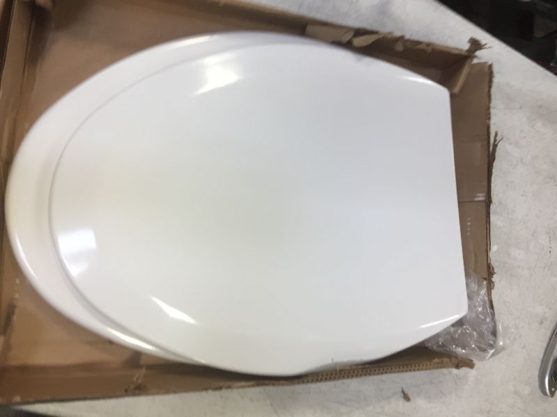 Photo 2 of Bemis 1500EC 390 Lift-Off Wood Elongated Toilet SEAT, Cotton White