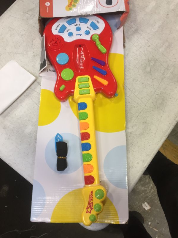 Photo 2 of Dimple Kids Handheld Musical Electronic Toy Guitar for Children Plays Music, Rock, Drum & Electric Sounds Best Toy & Gift for Girls & Boys (Red)
