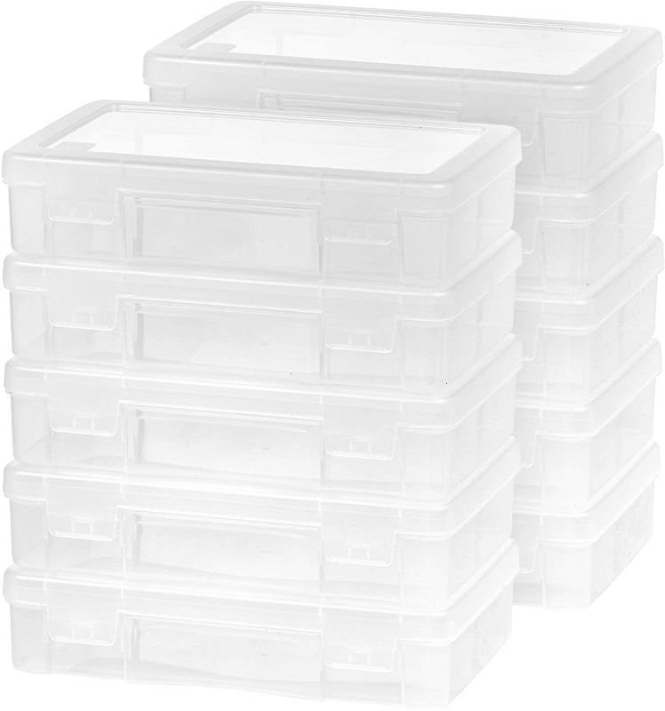 Photo 1 of IRIS Medium Modular Supply Case, 10 Pack, Clear - ONE IS DAMAGED 