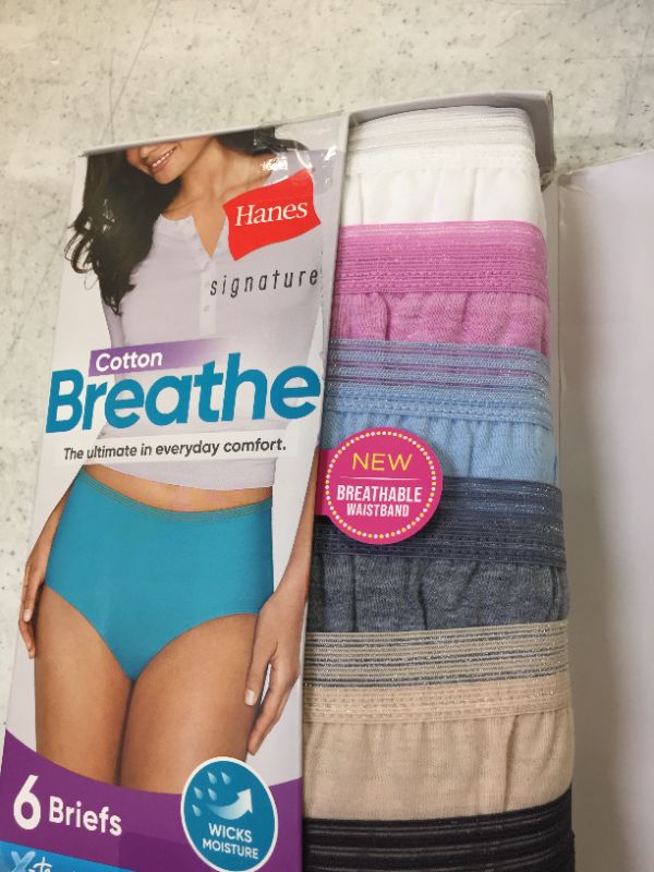 Photo 2 of Hanes Women's Signature Breathe Cotton Brief Underwear 6-Pack size 10 
