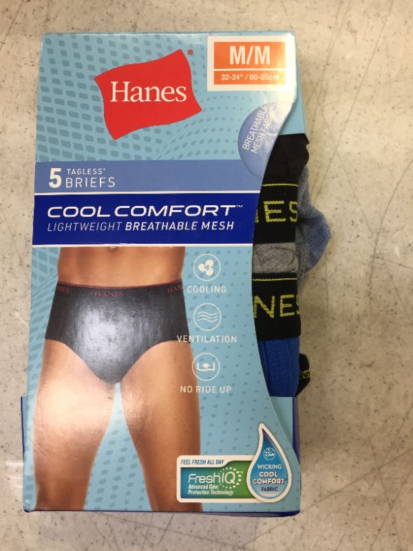 Photo 3 of Hanes Men's 5-Pack Cool Comfort Lightweight Breathable Mesh Brief, Assorted Pack size medium 