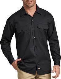 Photo 1 of Dickies Men's Long-Sleeve Work Shirt color black size large 
