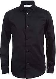 Photo 1 of Calvin Klein Boys Sateen Shirt (Big Kids) color black size 14 
