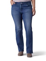 Photo 1 of Lee Women's Plus-Size Flex Motion Regular Fit Bootcut Jean color blue size 18 W medium 
