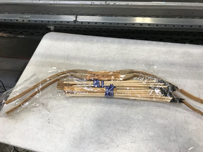 Photo 1 of Adventure Awaits! - 2-Pack Handmade Girls Wooden Bow and Arrow Set - 20 Wood Arrows and 2 Quivers - for Outdoor Play
