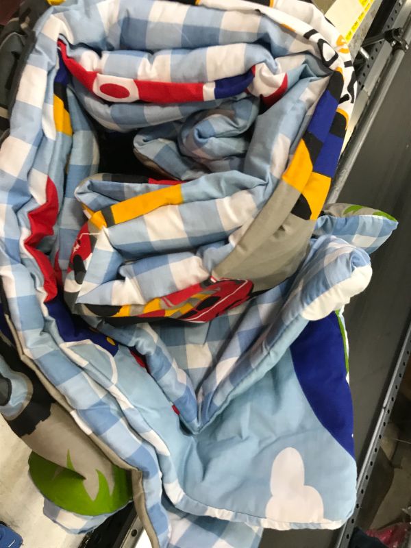 Photo 1 of Dream Factory Trains and Trucks Mini Bed in a Bag - Blue (Twin)
