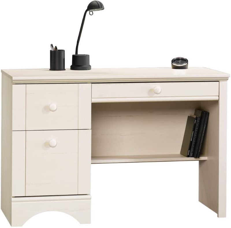 Photo 1 of Sauder Harbor View Computer Desk, Antiqued White finish
