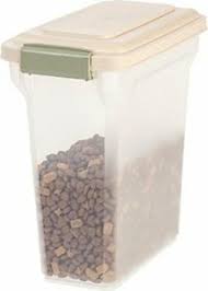 Photo 1 of Iris Premium Airtight Pet Food Storage Container, 15-quart, Almond