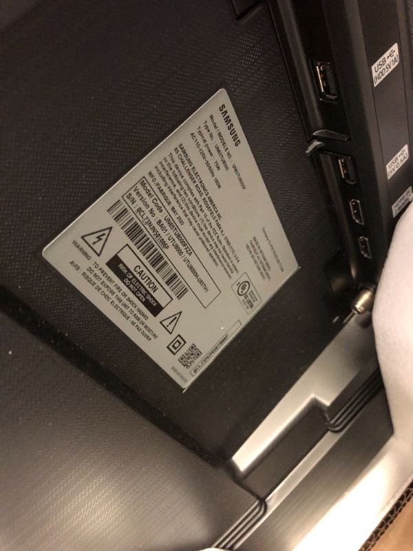 Photo 1 of DISPLAY EXTREMELY DIM, POSSIBLE BLACKLIGHT PROBLEM. MISSING POWER CABLE AND REMOTE Samsung 65 Flat Black Crystal 4K UHD HDR SMART TV ULTRA SLIM (2020)