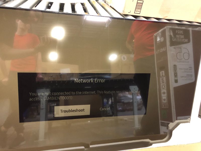 Photo 2 of DISPLAY EXTREMELY DIM, POSSIBLE BLACKLIGHT PROBLEM. MISSING POWER CABLE AND REMOTE Samsung 65 Flat Black Crystal 4K UHD HDR SMART TV ULTRA SLIM (2020)