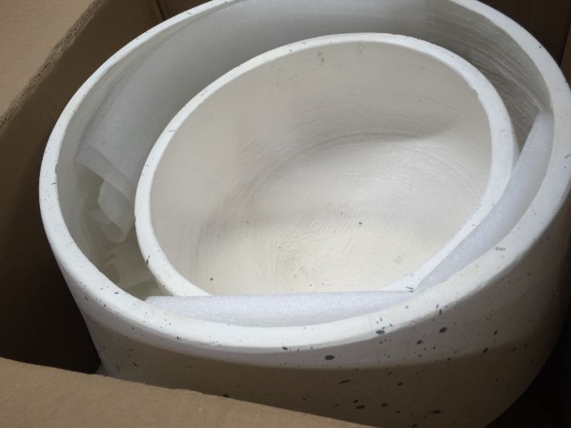 Photo 1 of 10 in. x 11 in. White MGO Planter (Set of 2)