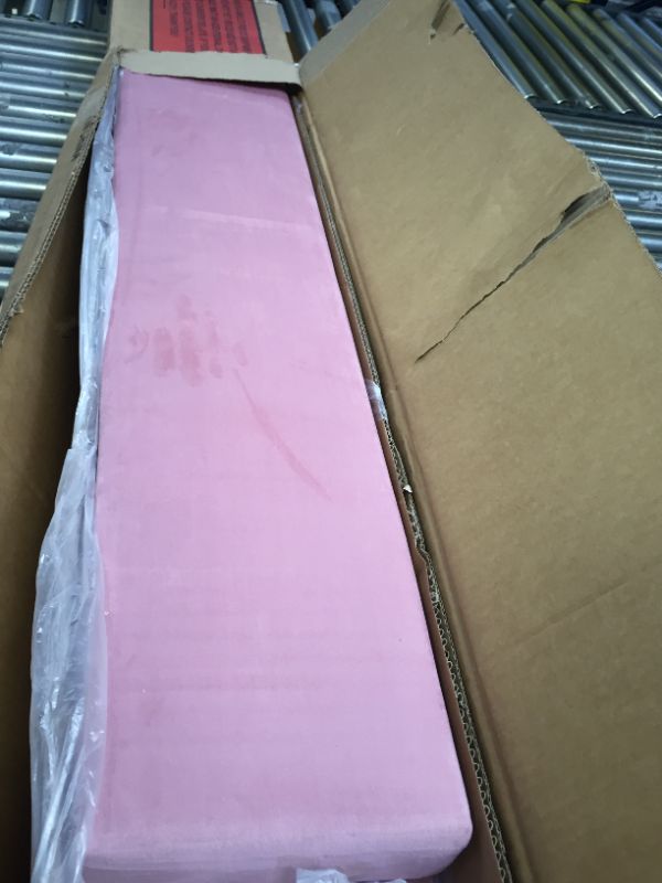 Photo 1 of BOX 2 OF 2, PINK VELOR BEDFRAME 52 X 72, THIS BOX CONTAILS SIDE RAILS ONLY 