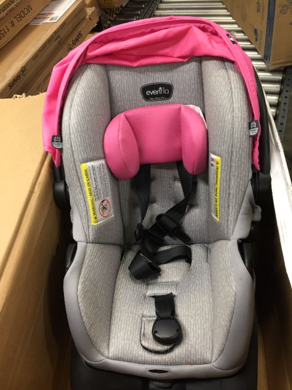 Photo 2 of Evenflo LiteMax Infant Car Seat, Azalea, DIRTY SLIGHTLY 
