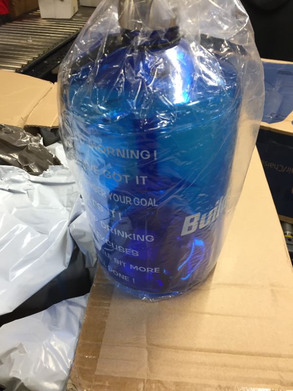 Photo 1 of 8 PACK, BuildLife 1 Gallon Water Bottle Motivational Fitness Workout with Time Marker to Drink More Daily/Clear BPA-Free Reusable Large (128OZ/73OZ) Capacity for Gym Sports Outdoor