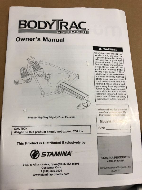 Photo 3 of Stamina Body Trac Glider 1050 Rowing Machine
