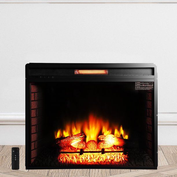 Photo 1 of ROVSUN 26" Embedded Electric Fireplace Heater,Flame Electric 1500W Fireplace View Log Flame with Remote Control,Black
