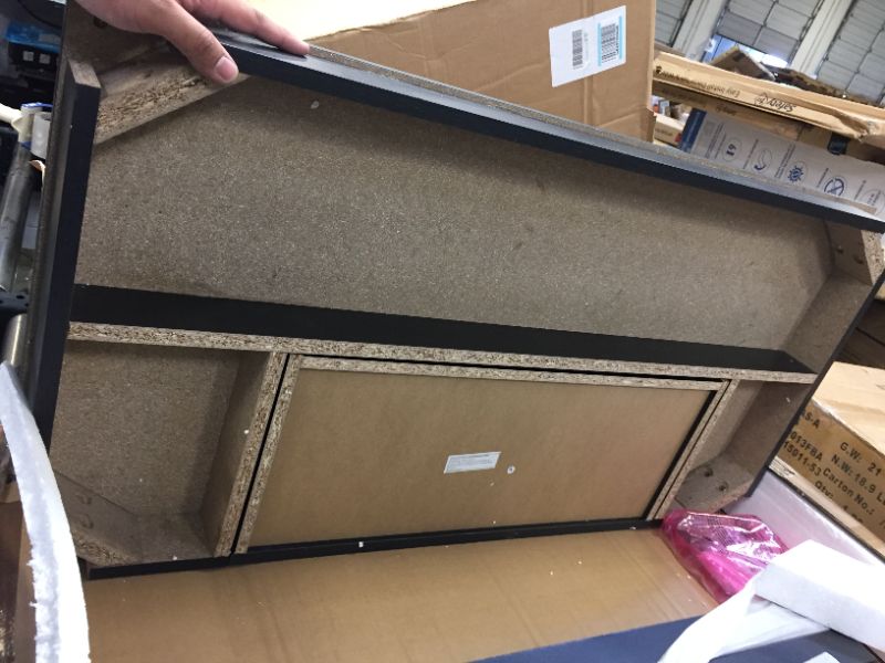 Photo 1 of Ameriwood Home Glyndon Computer Desk with Drawer, Black Oak