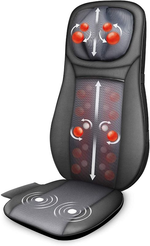 Photo 1 of Snailax shiatsu Neck & Back Massager with Heat, Full Back Kneading Shiatsu or Rolling Massage, Massage Chair pad with Height Adjustment, Back Massager for Neck and Shoulder