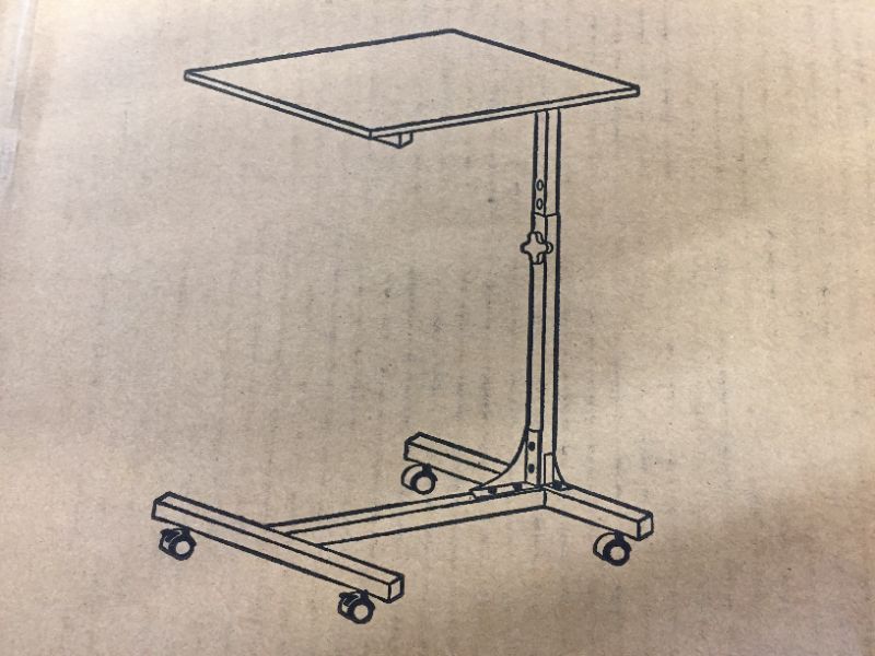 Photo 1 of 19 in. Rectangular Beech Laptop Desk with Adjustable Height Feature