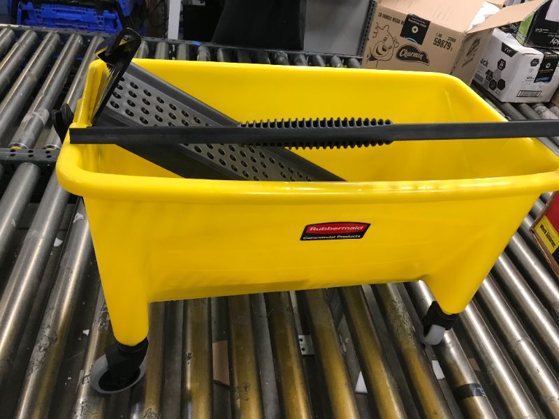 Photo 2 of HANDLE BROKEN, Rubbermaid HYGEN Press Wring Bucket for Microfiber Flat Mops, Yellow