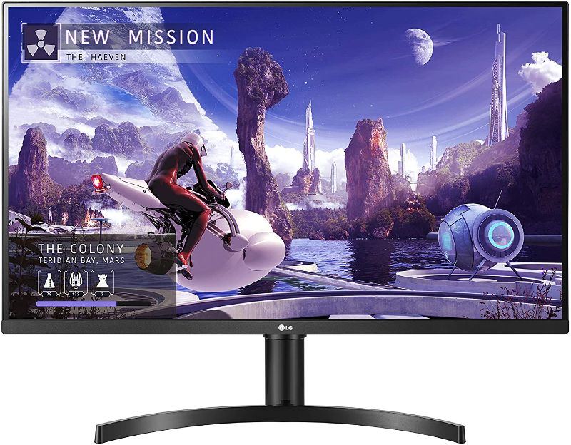 Photo 1 of PARTS ONLY, SEVERELY CRACKED, MONITOR ONLY LG QHD Monitor 32" LED (2560 x 1440) IPS Display, 99% Color Accuracy, Detailed Contrast, Immersive, Gaming, FreeSync - Black
