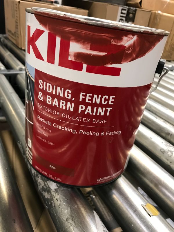 Photo 2 of Kilz Barn Paint, 1 Gallon, Red, USED SOME MISSING. CONTAINS BOUT 75%