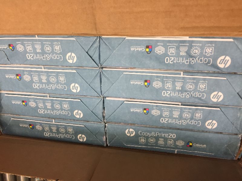 Photo 1 of HP Printer Paper, Copy & Print 20lb, 8.5x11, 8 Reams, 4000 Sheets
