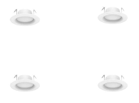 Photo 1 of 3 PACK , 4 in. White integrated LED Recessed Trim, Soft White (4- PER Pack) 
