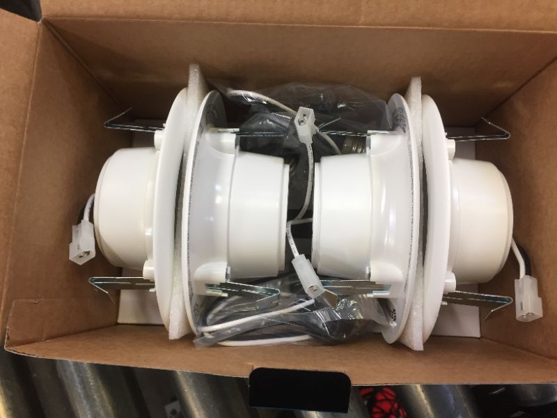 Photo 1 of 3 PACK , 4 in. White integrated LED Recessed Trim, Soft White (4- PER Pack) 
