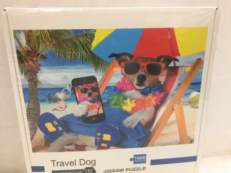 Photo 1 of 1000 pieces puzzles for adult---travel dog--factory sealed